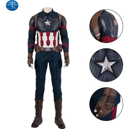 MANLUYUNXIAO Captain Steven Roger Cosplay Jumpsuit Boots Superhero Halloween Outfit Halloween Costumes for Men Sets