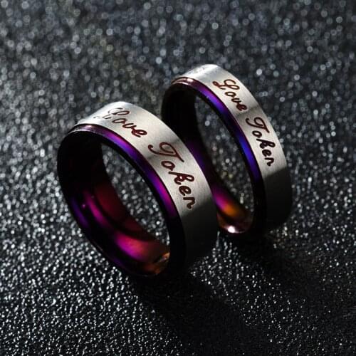 Fashion Stainless Steel Zircon Couple Rings for Men Women Charm Purple Love Foren Titanium Wedding Ring Jewelry Engagement Gift