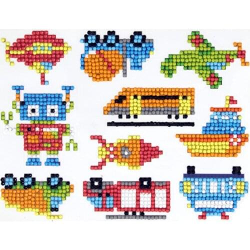2020 New Coming 10Pcs Transportation Diamond Painting Kit Sticker Diamond Embroidery Cross Stitch DIY Gift For Kids Home Decor