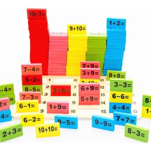 Educational Toy Wooden Math Toys for Children Domino 3-4-5-6-7-8 Years Old Game Funny Gifts Kids