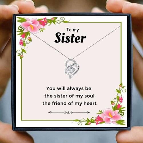 Gifts for Sister Necklace Women Sisters for Eternity Chain Necklace Gifts for Sister Birthday Jewelry Family Christmas Gift
