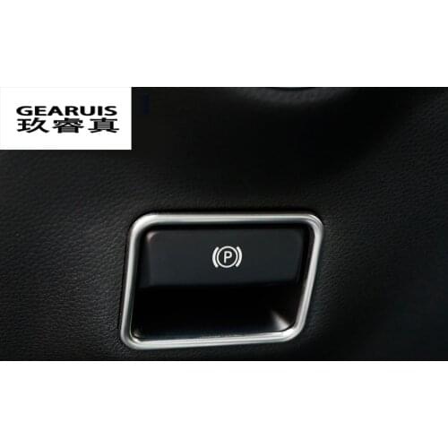 The foot brake release switch decoration stainless steel Electronic handbrake box For Mercedes Benz GLA CLA A B Class Refie