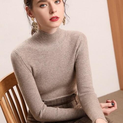 Women Pullovers Sweater Sexy Knitted Elasticity Jumper Slim Turtleneck Pullovers Warm Female Girl Lady Slim-fit tight sweater
