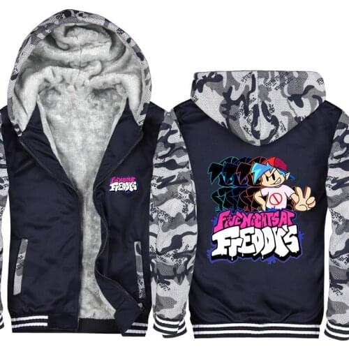Friday Night Funkin FNF Fleece Hoodie Winter Casual Super Warm Coat Thicken Zipper Hooded Casual Sweatshirts