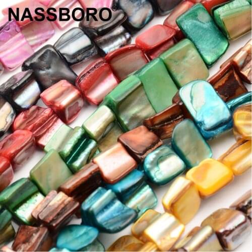 Colorful Irregular Shells Beads Colored Natural Charm Beads for Jewelry Bracelets Necklaces Making Diy Craft Gift NASSBORO