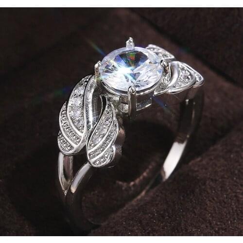 JK Luxury Silver Color Stylish Women Rings Wedding Anniversary Gift for Wife Brilliant Cubic Zirconia Female Fashion Jewelry
