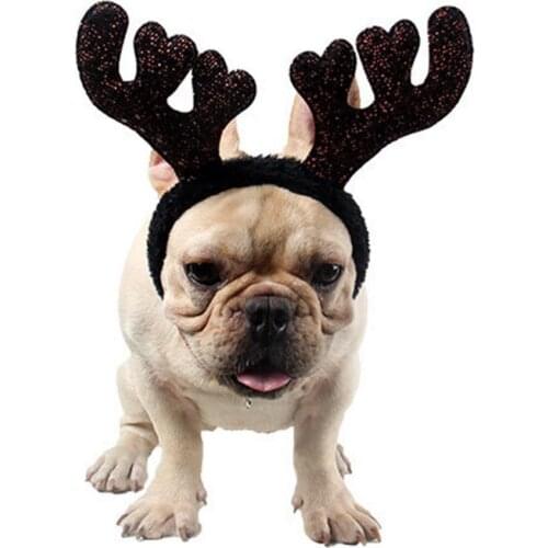 Pets Dog Christmas Antler Headband Shiny Holiday Puppy Supplies Cat Accessories