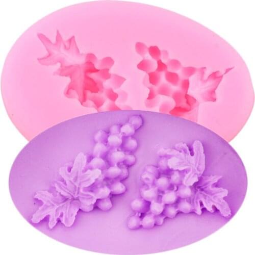 Grapes Silicone Mold DIY Cupcake Topper Fondant Cake Decorating Tools Soap Resin Clay Molds Candy Chocolate Gumpaste Moulds