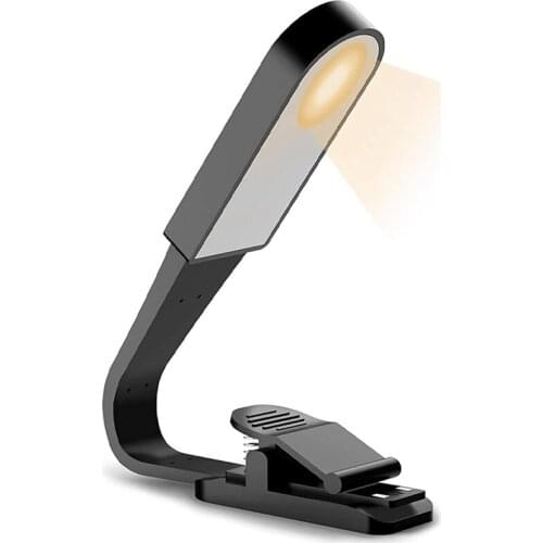 Book Light, USB Rechargeable Reading Light with Contact Sensor, Flexible Clip on Book Light for Reading in Bed