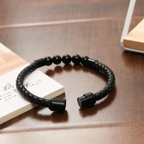 Rock Bracelet Healing Balancing Genuine Leather Bracelets Man Fashion Women Gift For