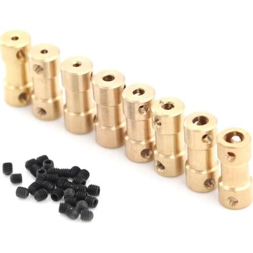 1Pcs 8Sizeb Brass Flexible Motor Shaft Coupling Coupler Motor Transmission Connector Drive Shaft 2mm 5 Connectors Boat Rc C22