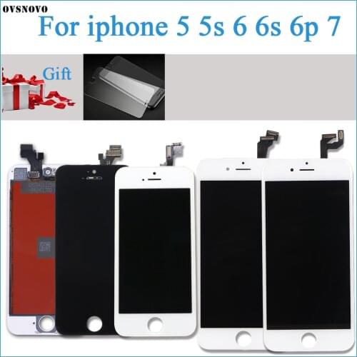 100% tested Display For iPhone 5 LCD Touch Screen Digitizer Assembly Replace Display For iPhone 7 LCD+gifts+tools free shipping