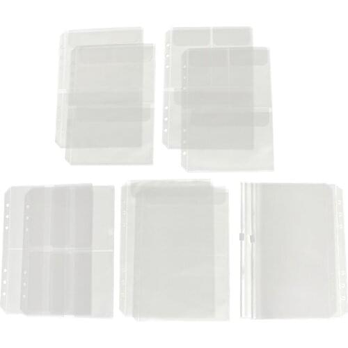 10x Thicken Binder Pocket A5 6-Ring PVC Document Notebook Loose Leaf Album Bags