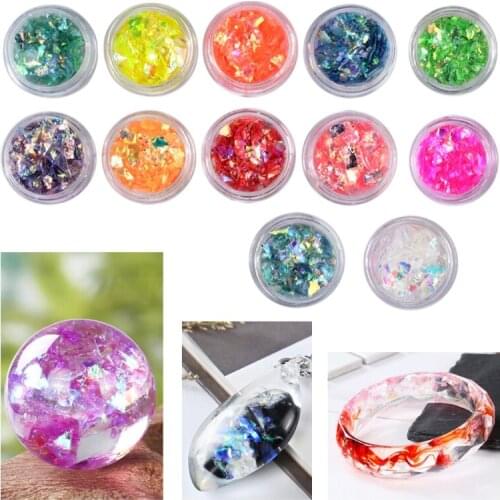 12 Colors Manicure Shell Cellophane Colorful Candy Aurora Papers Hard Epoxy Filling Nail Polish Adhesive Nail Decoration