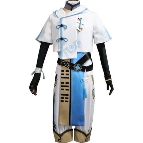2021 Anime Genshin Impact Cosplay Costume Chongyun Halloween Party Daily Dress Up Men Set