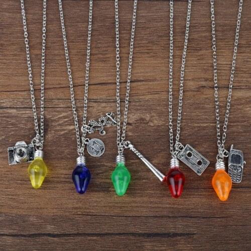 23 style Stranger Things Necklaces Alphabet Light Wall Monster 11 Letter Charms Choker Women Cosplay Jewelry Gift