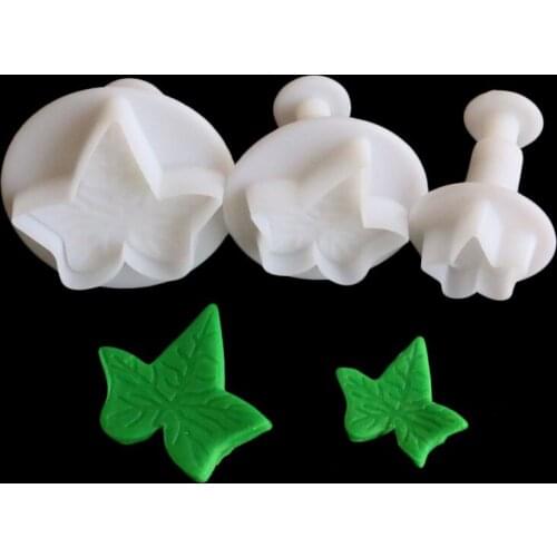 3pcs Maple Leaf Spring Die Fondant Chocolate Mold Cake Pastry Cookies Bakeware Mould Tool Plunger Cutter Decoration Mold Gift