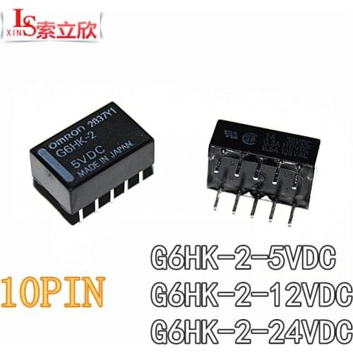 5PCS/LOT NEW relay G6HK-2-5VDC G6HK-2-12VDC G6HK-2-24VDC G6HK 2 5VDC G6HK-2 12VDC 5V 12V 24V DC12V DIP10 Signal relay
