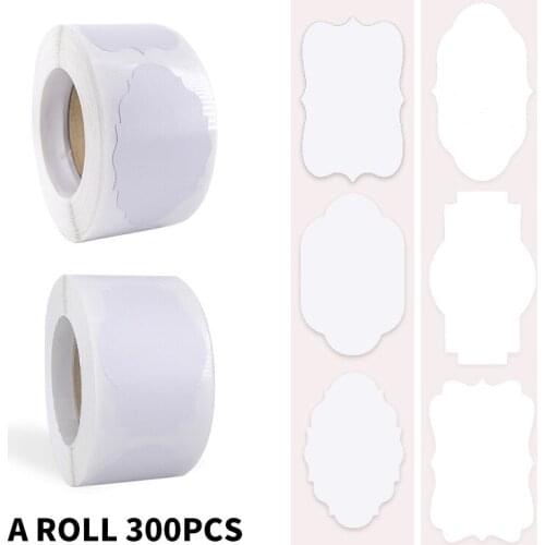 300pcs Direct Thermal Label Roll, Color / White special shape Stickers, 1 Rolls, waterproof removable Packing seal label sticker