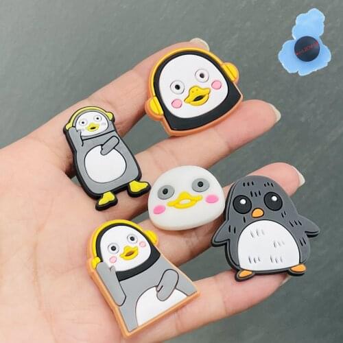 Free Shipping 1Pcs Cartoon Animals Penguin Dog Shoe Charms Shoe Decoration Shoe Accessories Girl & Boy Gift Cute Croc Jibz