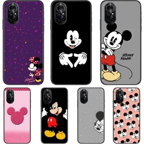 Cute mickey apple style cover Clear Phone Case For Huawei Honor 20 10 9 8A 7 5T X Pro Lite 5G Black Etui Coque Hoesjes Comic F