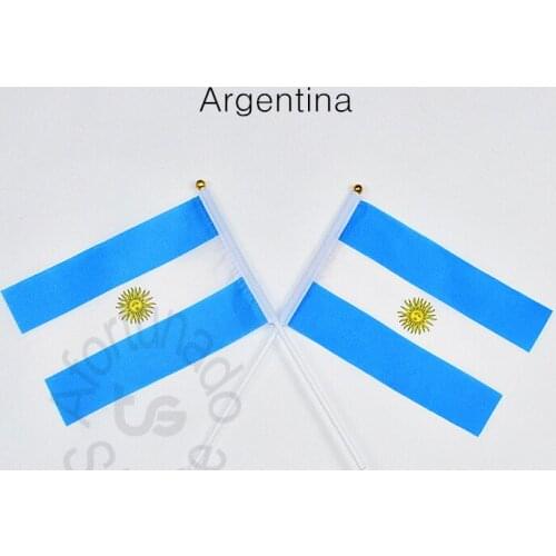 Argentina 14*21cm flag Banner meet Parade party hand waving National flag Home Decoration flag banner