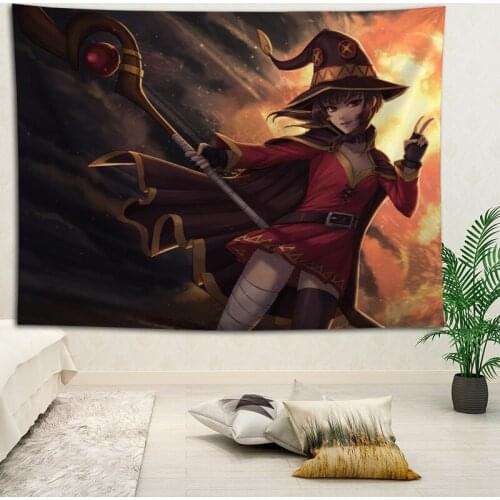Hot Sale Custom Anime KonoSuba Printed Tapestry Background Decorative Tapestry Various Sizes Wall Hanging Decor