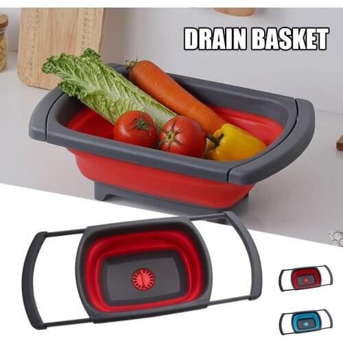 HOT Foldable Telescopic Water Basin Portable Outdoor Drain Basket Picnic Water Basin With Leak Function Water Basin Kitchen