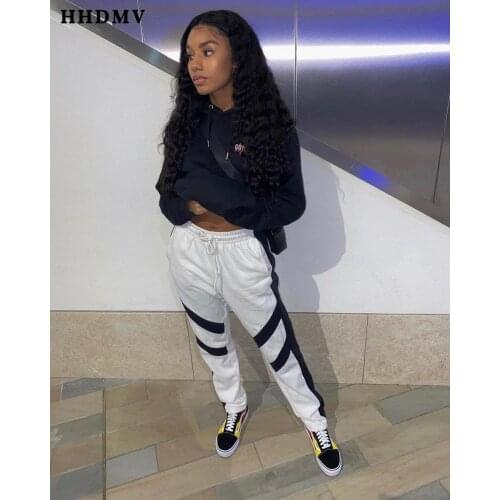 HHDMV 2020 women fashion new street hip hop style long pants elastic pockets printed casual movement long pants