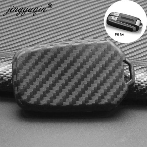 Jingyuqin 10X Carbon Fiber Pattern Soft Silicone Car Key Fob Case For All New Isuzu D-MAX MU-X 3.0/ X-series Smart KeyRing Cover