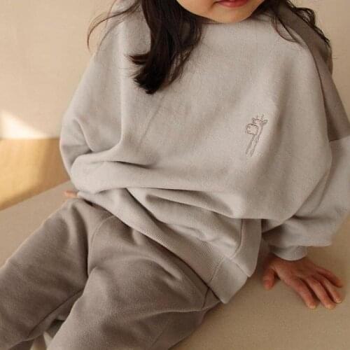 2021 Kids Clothes For Girls Autumn Children Clothing Sets 2pcs Korean Style Cotton Baby Tracksuit Sweatshirt Infant 2-6y Suits