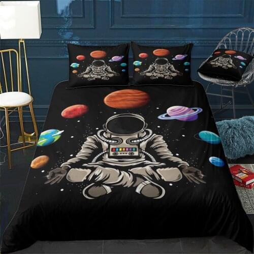 An Astronaut Doing Yoga Quilt Cover Pillowcase 3Piece Comforter Bedding Set With Pillow Case Single Double Duvet Cover