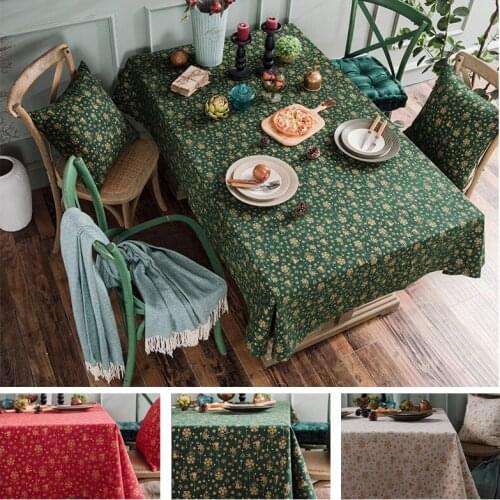 Red Table Cloths for Rectangle Table Cover for Party Festival Wedding Table Decoration Home Flower Print Tableclothe 3 Colors