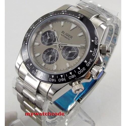 39mm bliger white dial black dial blue dial day week indicator Mechanical automatic mens watch B275