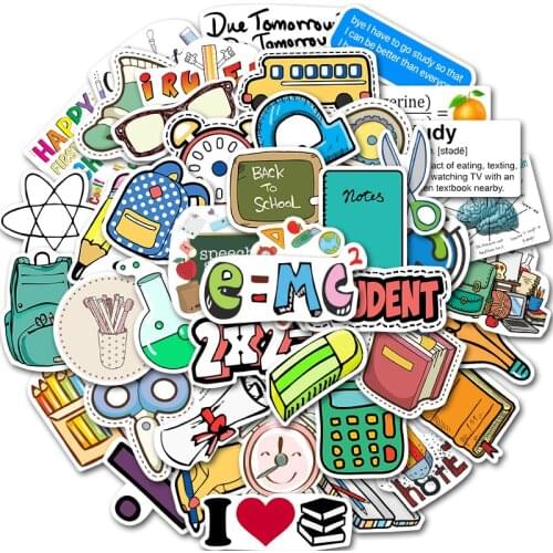 50pcs School supplies Sticker For DIY Luggage Laptop Skateboard Car Decor Funny Sticker