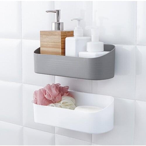 Toilet rack wall hanger corner rack non perforated bathroom suction wall drain tray home storage rack 16*10.5cm