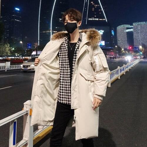 New winter over knee long thickened mens mid long couples jacket