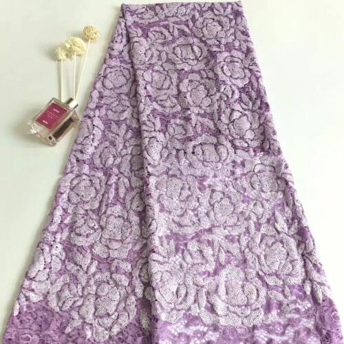 2021 latest Nigerian sequined lace fabric high quality African lace fabric wedding dress French tulle lace material T3109