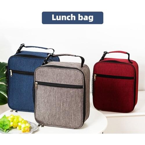 Simple Lunch Bag High Capacity Children Outing Snack Fruit Insulation Keep Cold Picnic Package Men Leisure Bento Pouch Supplies