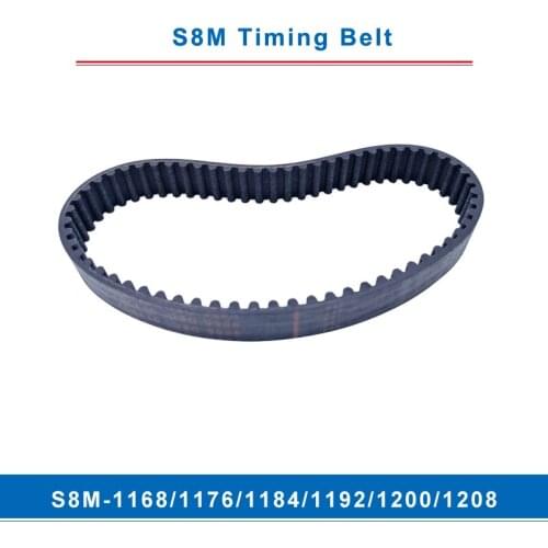 Timing belt S8M-1168/1176/1184/1192 /1200/1208 teeth pitch 8 mm circular teeth belt width 20/25/30/40 mm for 8M timing pulley