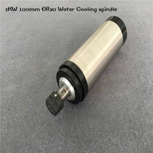 3KW 100mm ER20 Water Cooling spindle for Engraving Milling machine 220v AC Spindle 4 Bearing