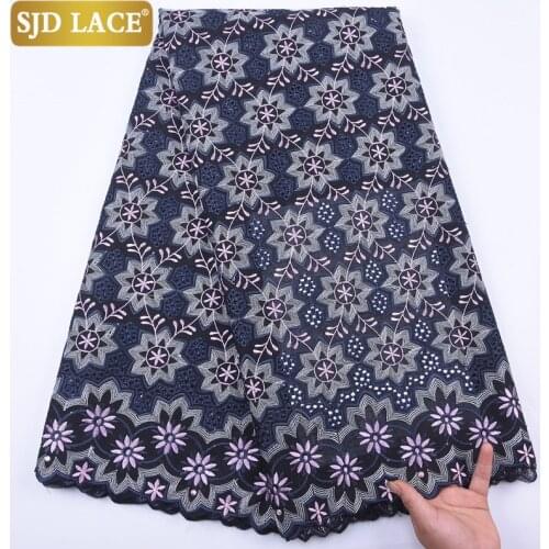 SJD LACE African Dry Lace Fabric Popular Swiss Voile Lace In Switzerland With Embroiderey Cotton Lace For Nigerian Wedding A1972