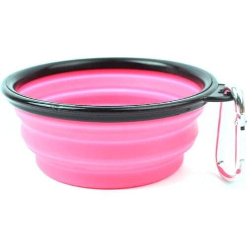 A Multi-purpose Dog Cat Pet Silicone Collapsible Travel Feeding Bowl Water Dish Feeder Flexible Telescopic Hot Puppy Feeding Bow