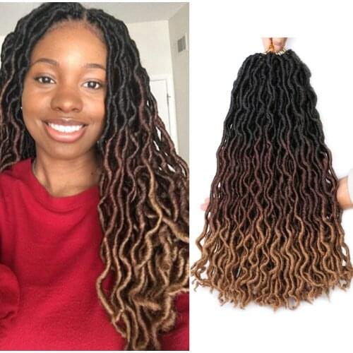 18“ Gypsy Locs Crochet Hair Goddess Faux Locs Crochet Hair Ombre Nu Locs Crochet Hair Dreadlocks Hair Extensions