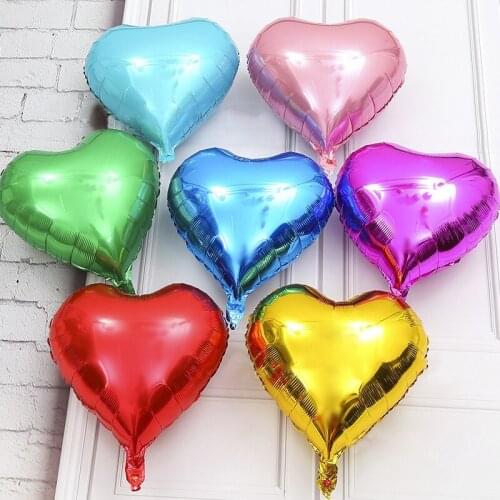 12 pcs/lot Cute Heart Shaped Balloons Aluminum Foil Balloon Cartoon Foil Balloons Birthday Party Wedding Decoration Party 18
