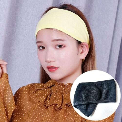 Women Wide Hairband Adjustable Soft Toweling Hair Accessories Yoga SPA Bath Shower Makeup Wash Face Cosmetic Headband Accessory