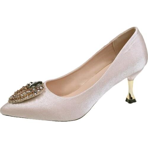 2020 shoes woman ladies High Heels valentine Shoes Female Pointed Toe Pumps for Womens shoe zapatos chaussure femme U14-15