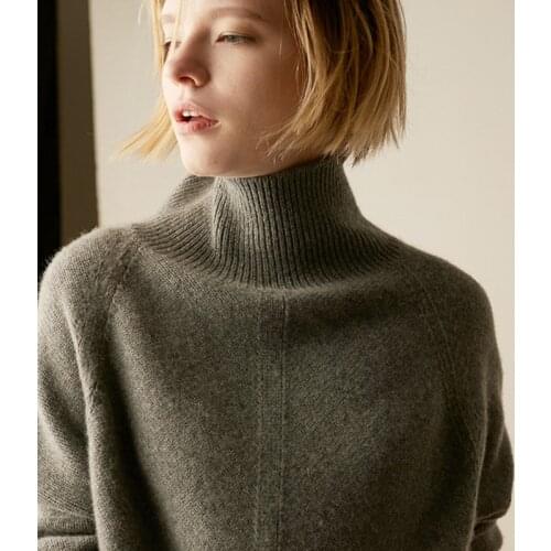 Smpevrg Winter Women Sweaters And Pullovers Long Sleeve High Collar Cashmere Sweater Women Pullover Lady Knitted Jumpers Tops