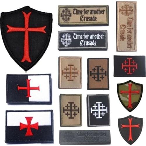 1PC Knights Templar Teutonic Knights Medic Cross IR Patches badges Stripes DEVGRU Emblem Military Badge