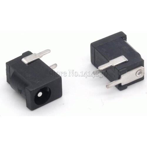 100Pcs Hot Sales High Quality DC-002 0.3A 50V Black DC Power Jack Socket Connector DC002 3.5*1.1mm 1.1 socket